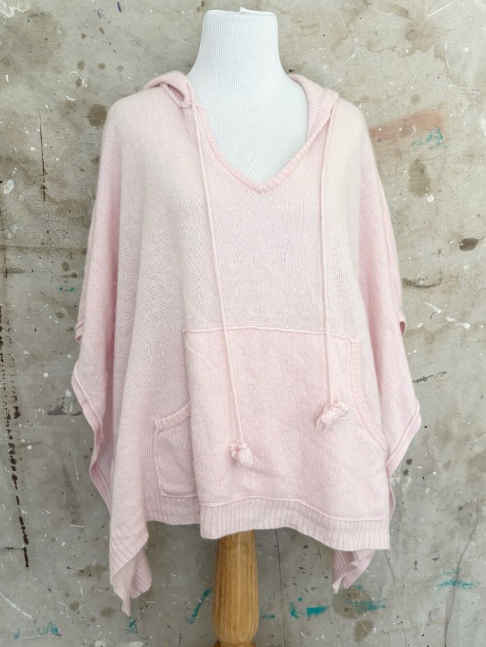 Sara Campbell Baby Pink Cashmere Poncho